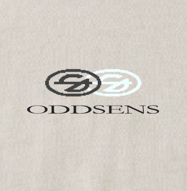 Detalle del logo y la palabra ODDSENS en el pecho de la camiseta Logo